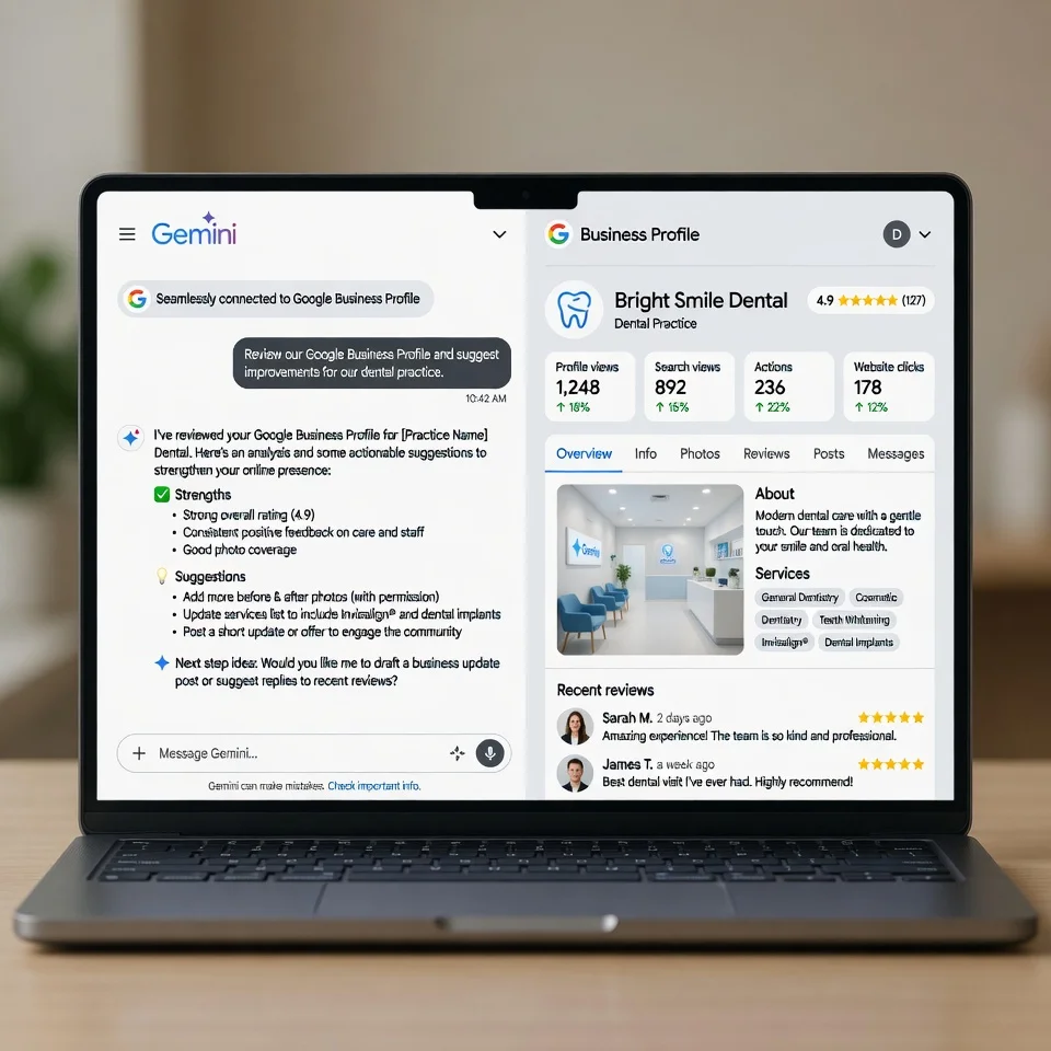 Gemini can now manage your Google Business Profile through chat. Most practice owners will see a faster way to handle updates and reviews. — Executive Whisper cover image